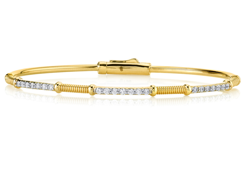 Image 2 for Diamond And Strie Skinny Bangle