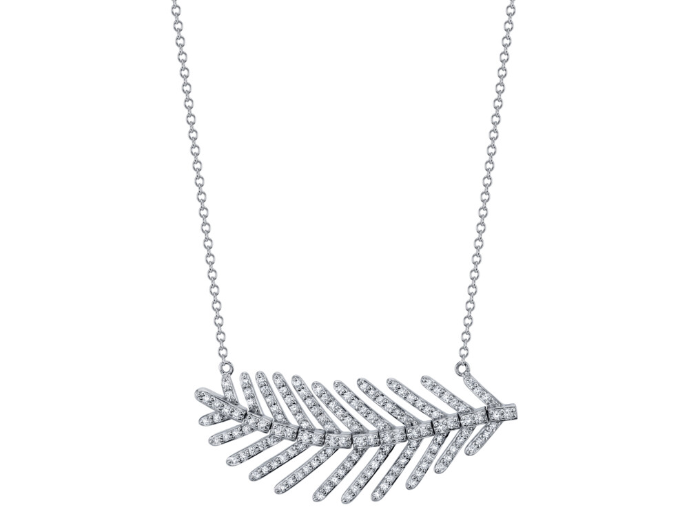 Image 2 for Pave Diamond Medium Feather Pendant