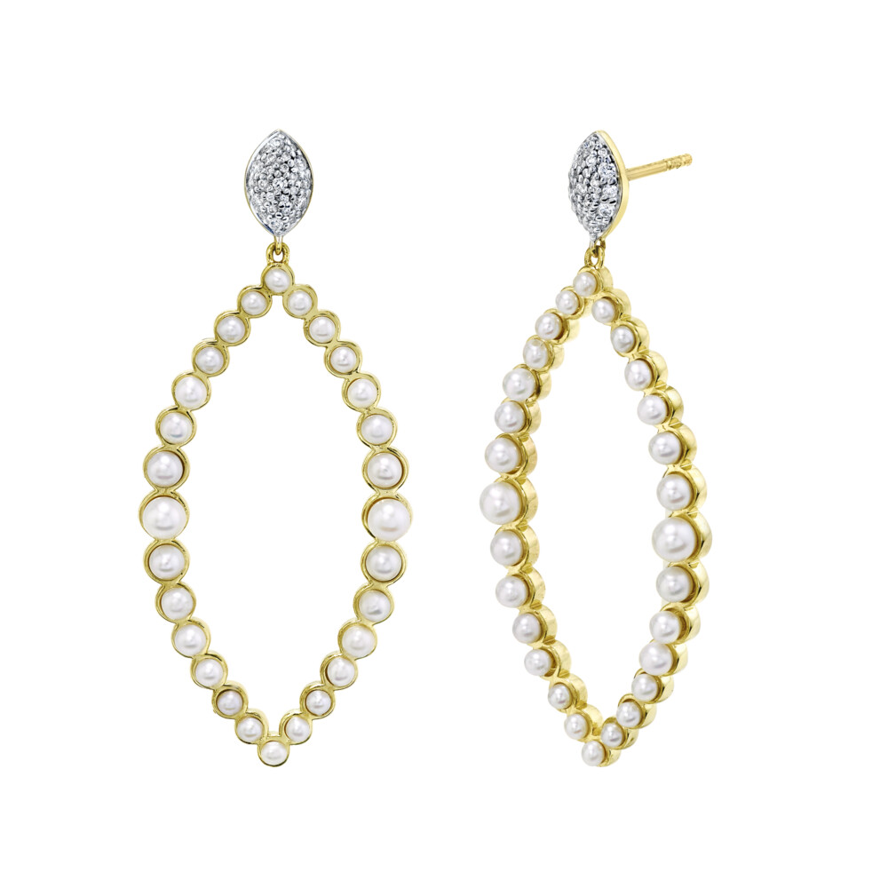 Image 2 for Rosecut Diamond Large Marquise Drop Earrings