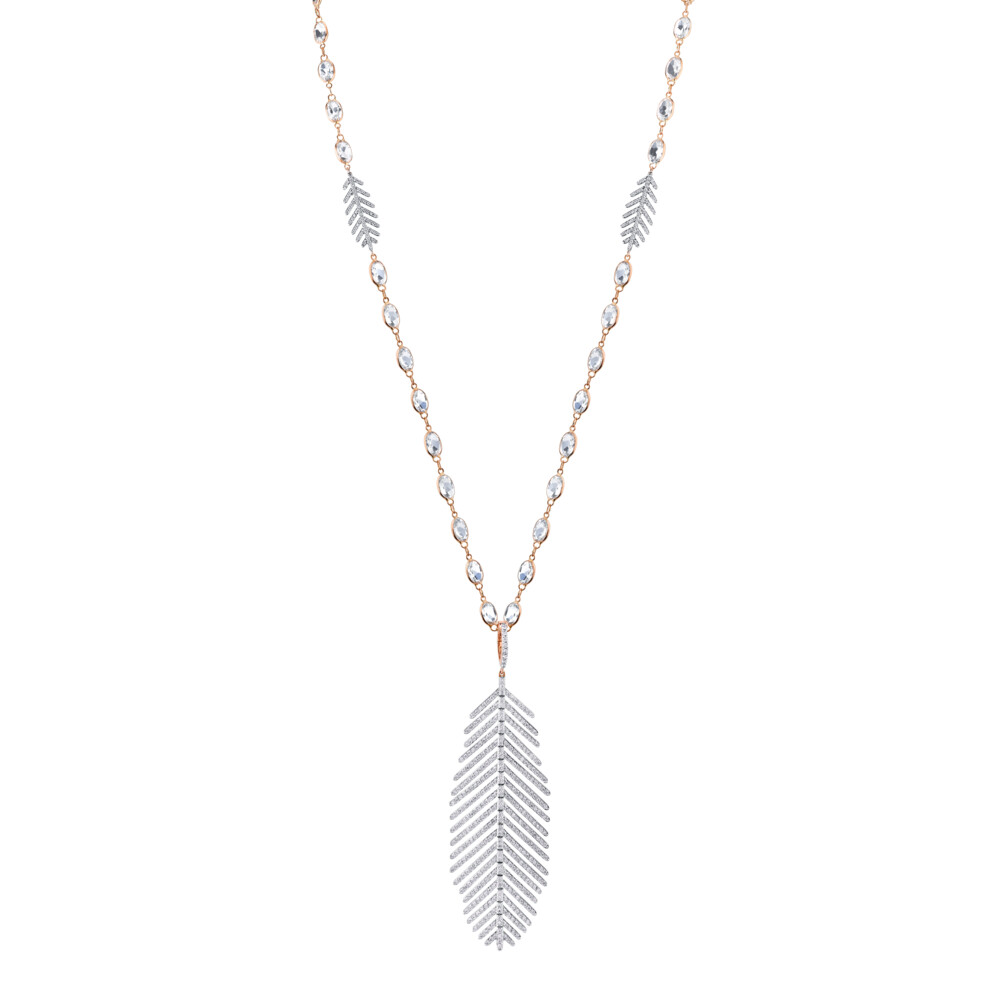 Image 2 for Pave Diamond Large Feather Pendant