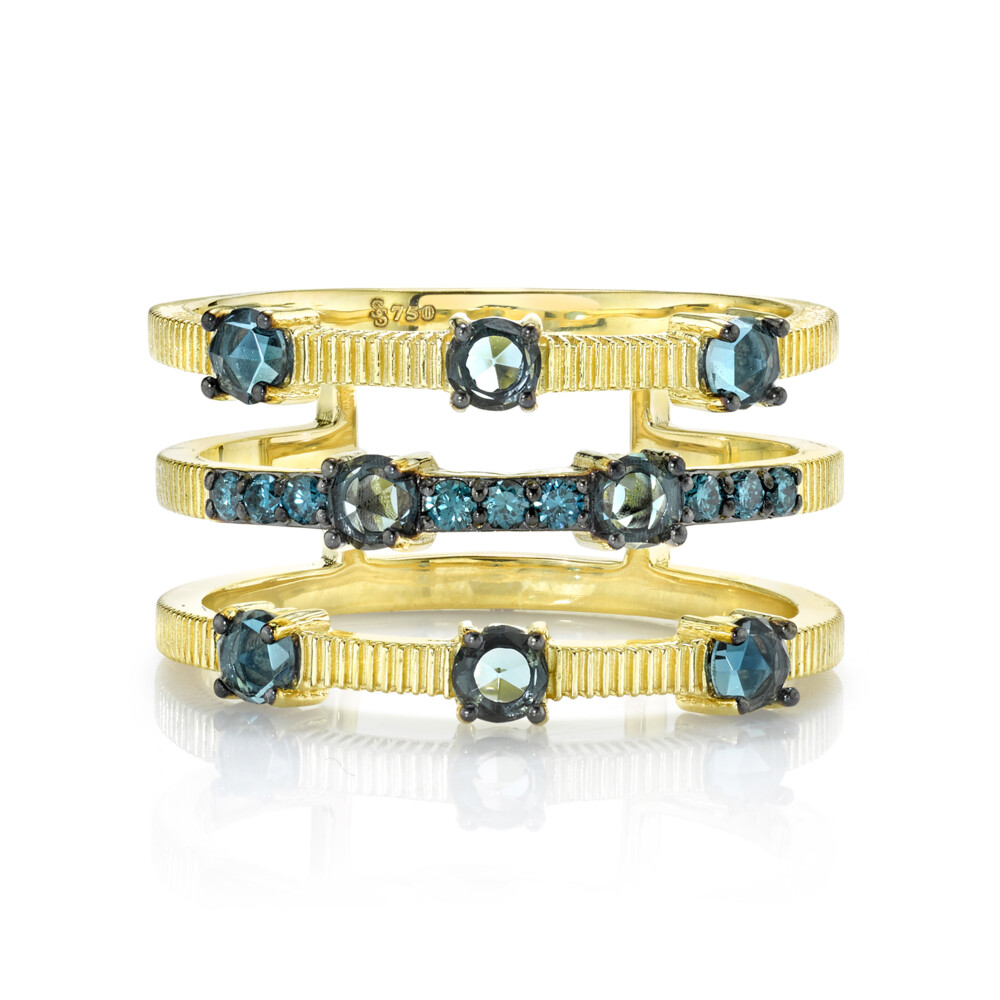 Image 2 for Rosecut Diamond Triple Row Ring