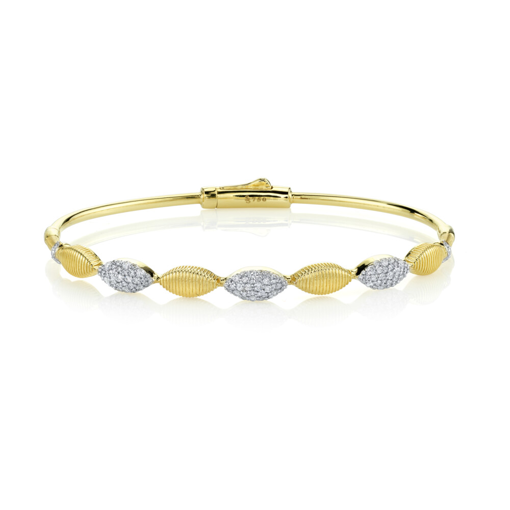 Image 2 for Pave Diamond And Strie Marquise Bangle