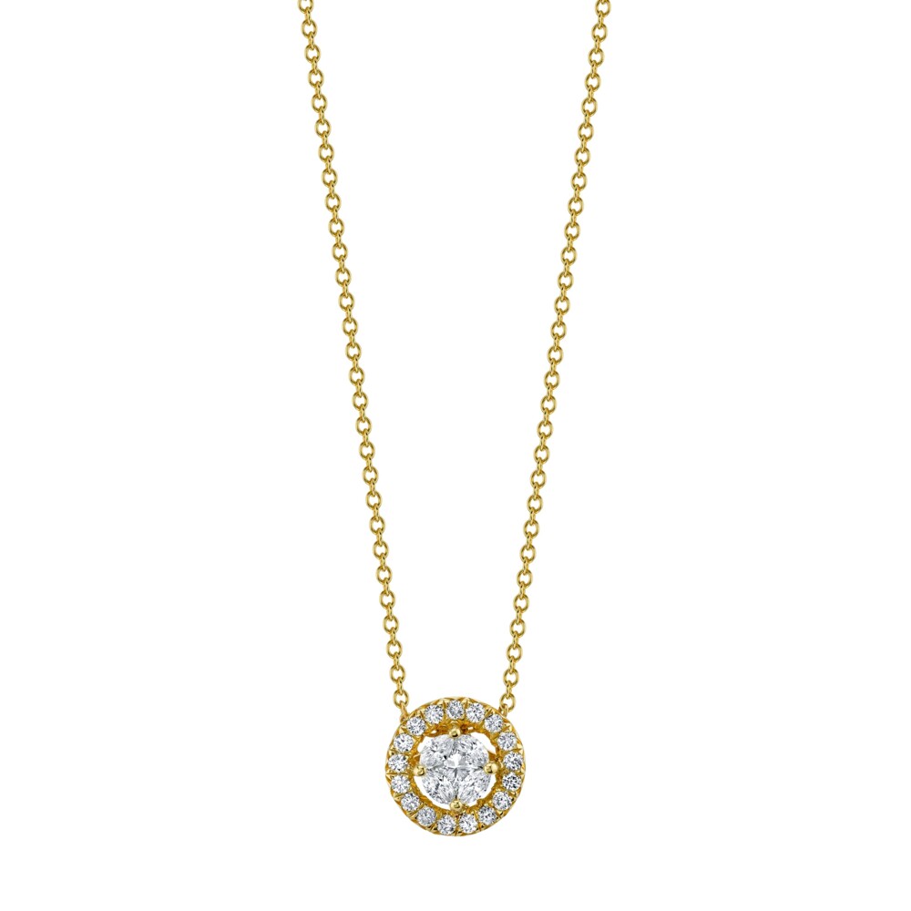 Image 2 for Marquis Diamond Pendant With Diamond Halo