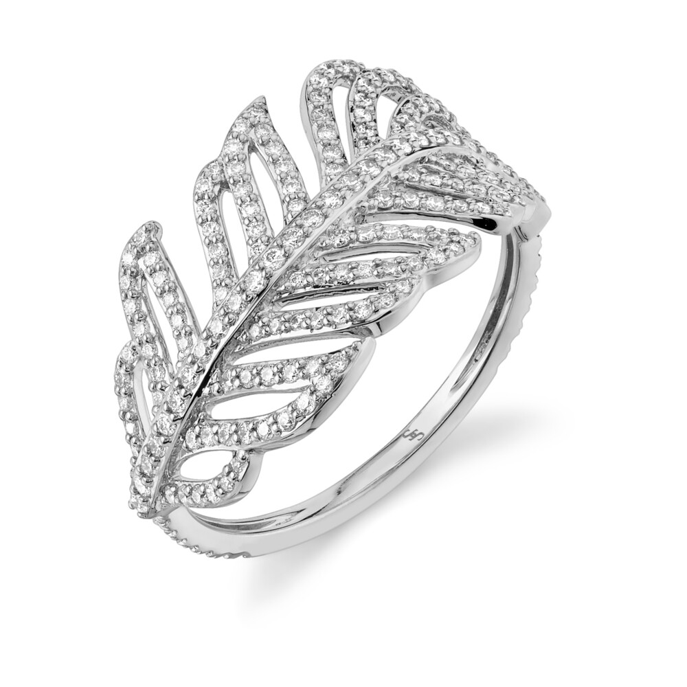 Image 2 for PAVE DIAMOND FEATHER WRAP RING