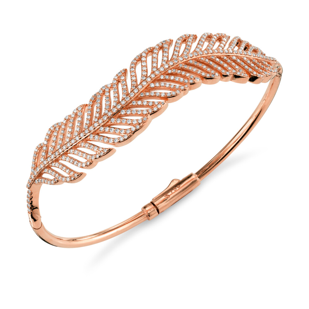 Image 2 for Pave Diamond Feather Bangle