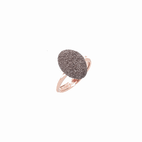 This oval cut ring features 18k rose gold with a polvere finish. This ring is perfect for anytime of the day, and transitions beautifully into evening use. Rose Gold Antelope Polvere Ring