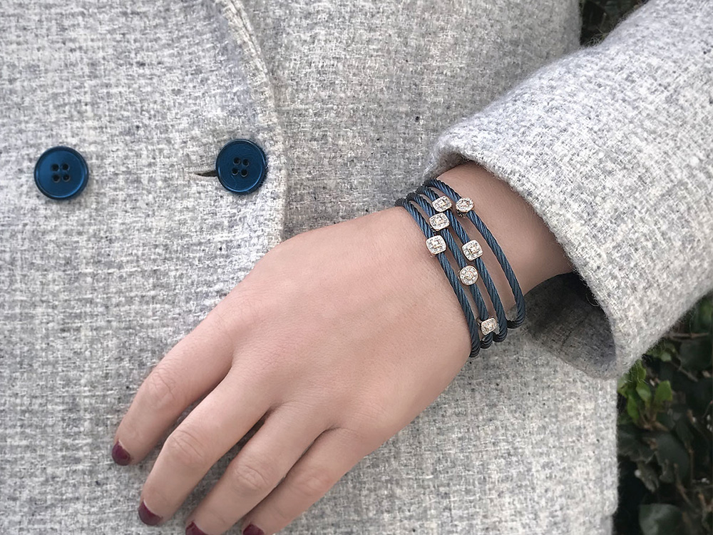 Image 2 for Blueberry Single Squared Station Bangle