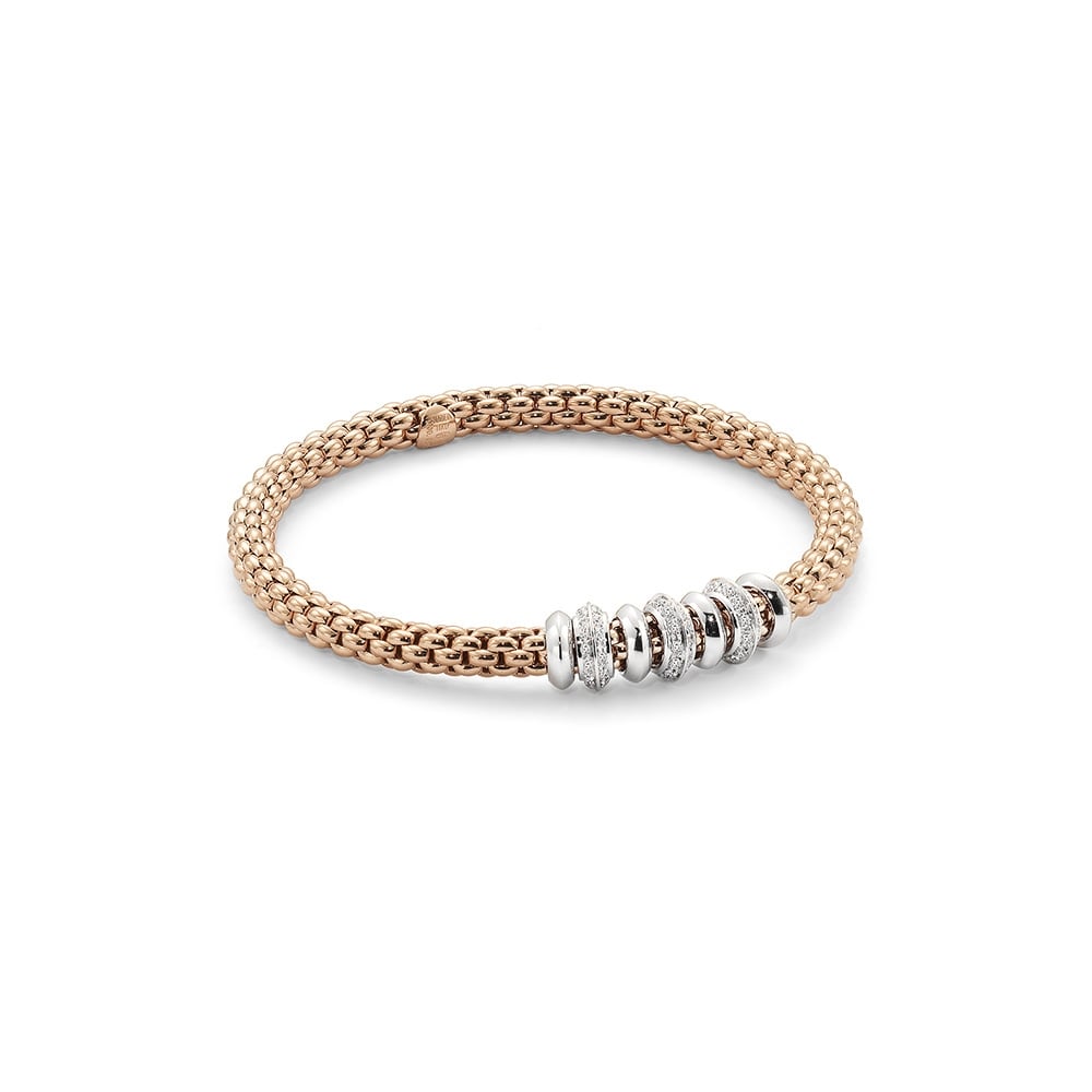 Image 2 for 18k Gold Stretch Fope Bracelet With Diamonds