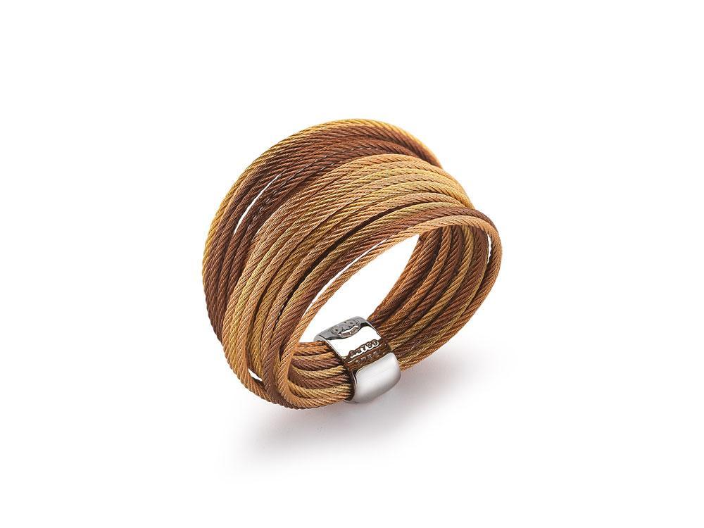 Yellow, rose and bronze micro cable 24 rows, 18 karat Yellow Gold, stainless steel. Imported. - 02-59-S424-00 Classique - 02-59-S424-00 - ALOR