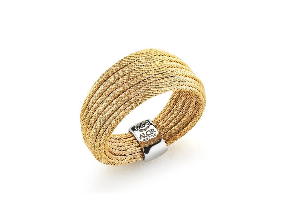 Yellow micro cable 24 rows, 18 karat Yellow Gold and stainless steel. Imported. - 02-37-S424-00 Classique - 02-37-S424-00 - ALOR
