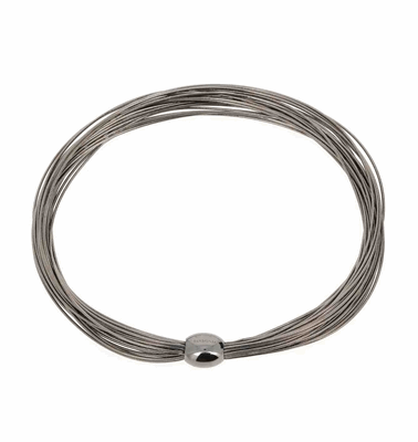 DNA Spring Necklace w/Bead Clasp. Sterling Silver with a Ruthenium Plating. Sterling Silver Mesh gives this piece it's flexibility.
DNA Spring Necklace w/Bead Clasp - Ruthenium