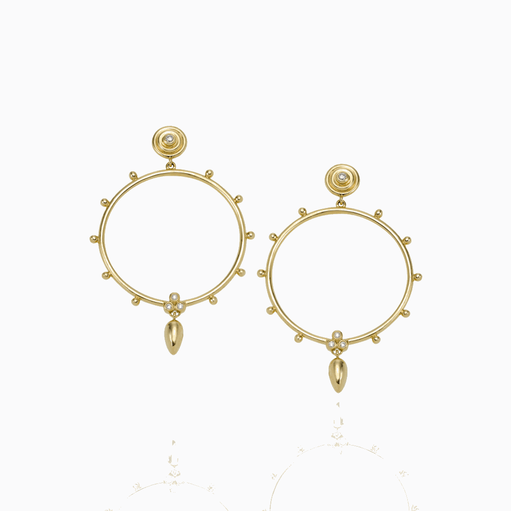18K Circle Anfora Earrings - Temple St. Clair 18K Circle Anfora Earrings