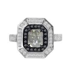 18k Icy Diamond and Black and White Diamond Ring