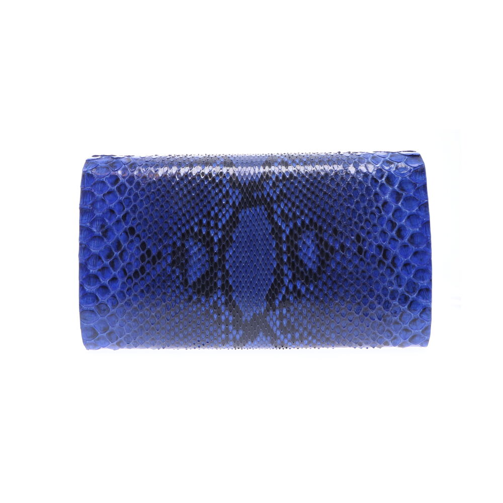 Image 2 for Large Electric Blue Python Clutch