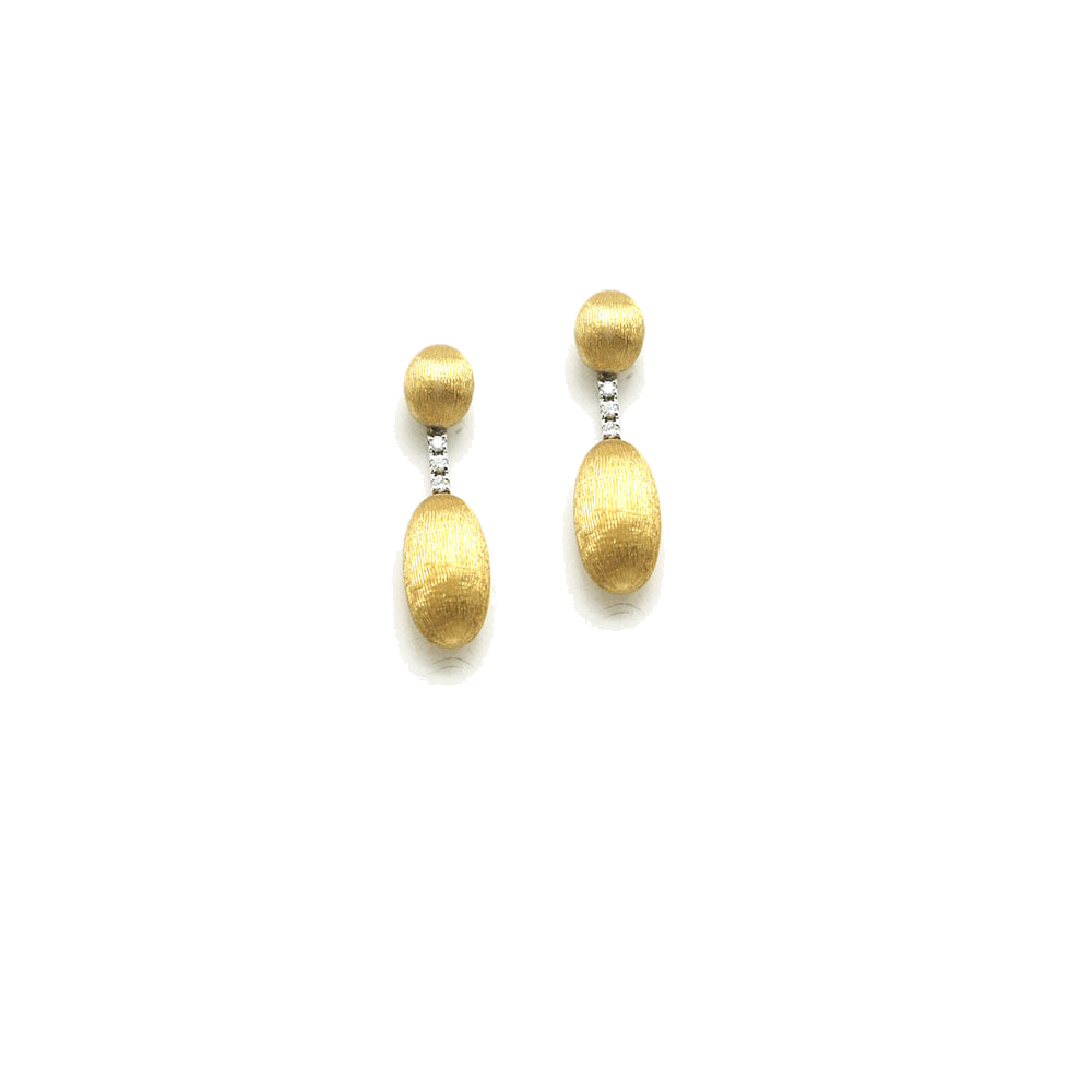 Delicate, light, and feminine earrings easy to wear every day yet stunning enough for night. Made with 2.22 grams of 18k yellow gold and .02 carats of diamonds. Petite Drop Dancing Elite Drop Earrings