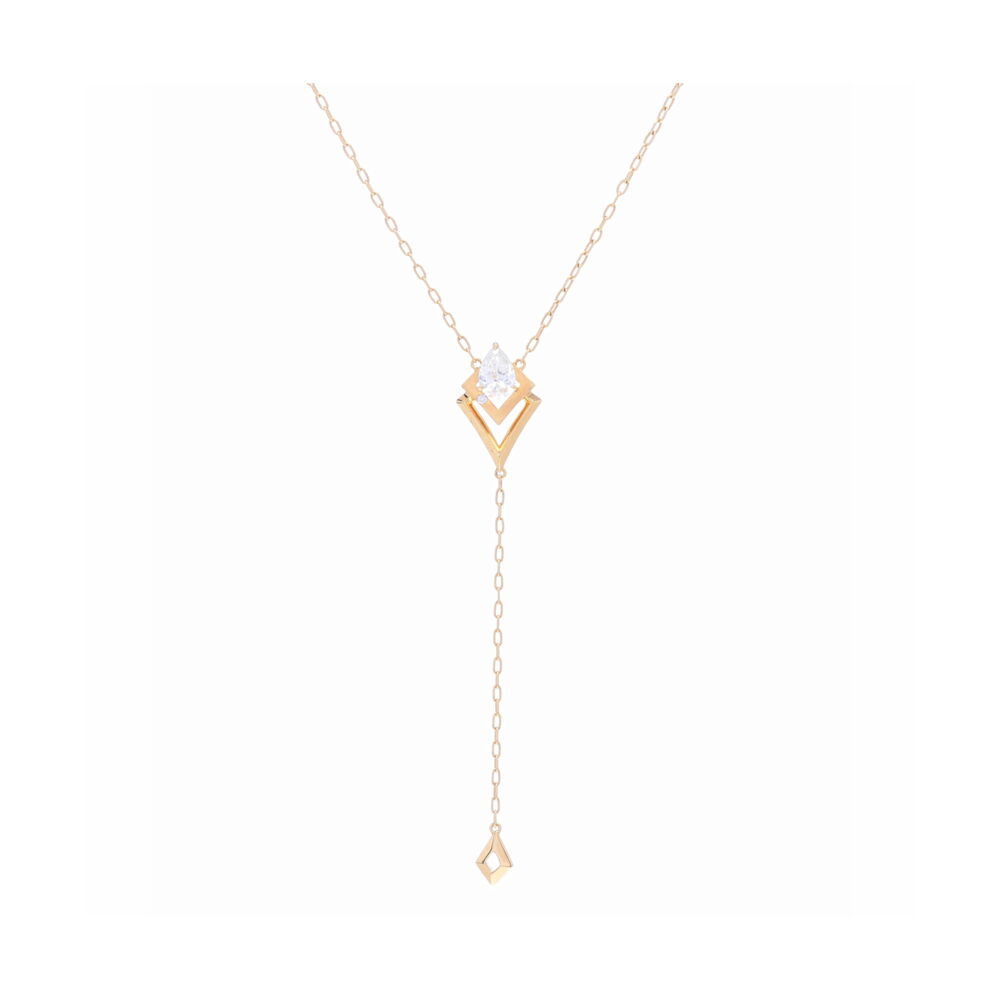 This 18k yellow gold, Y shaped diamond necklace is the perfect standout piece. This necklace has a total carat weight of .44 and can be worn alone or has a layering piece. This necklace is perfect for a night out on the town. 18k Yellow Gold Y Shaped Diamond Necklace