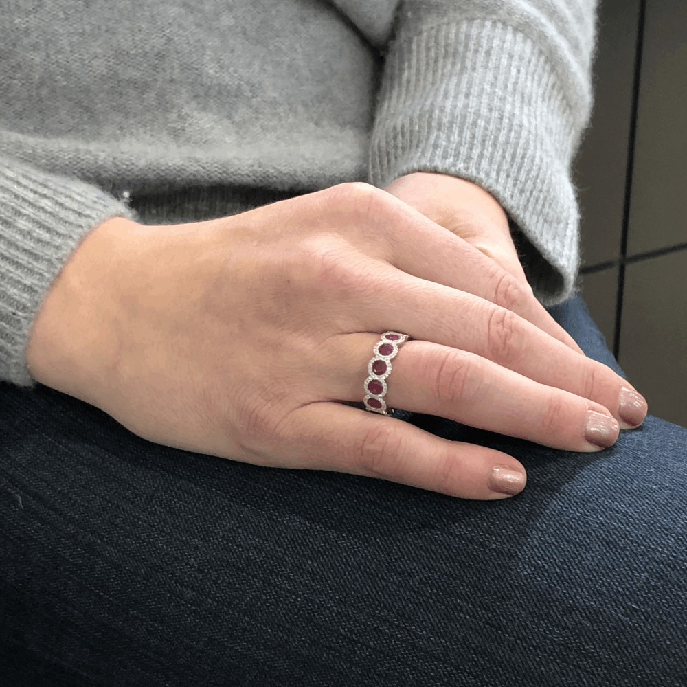 Image 2 for Halo Set Ruby Eternity Ring
