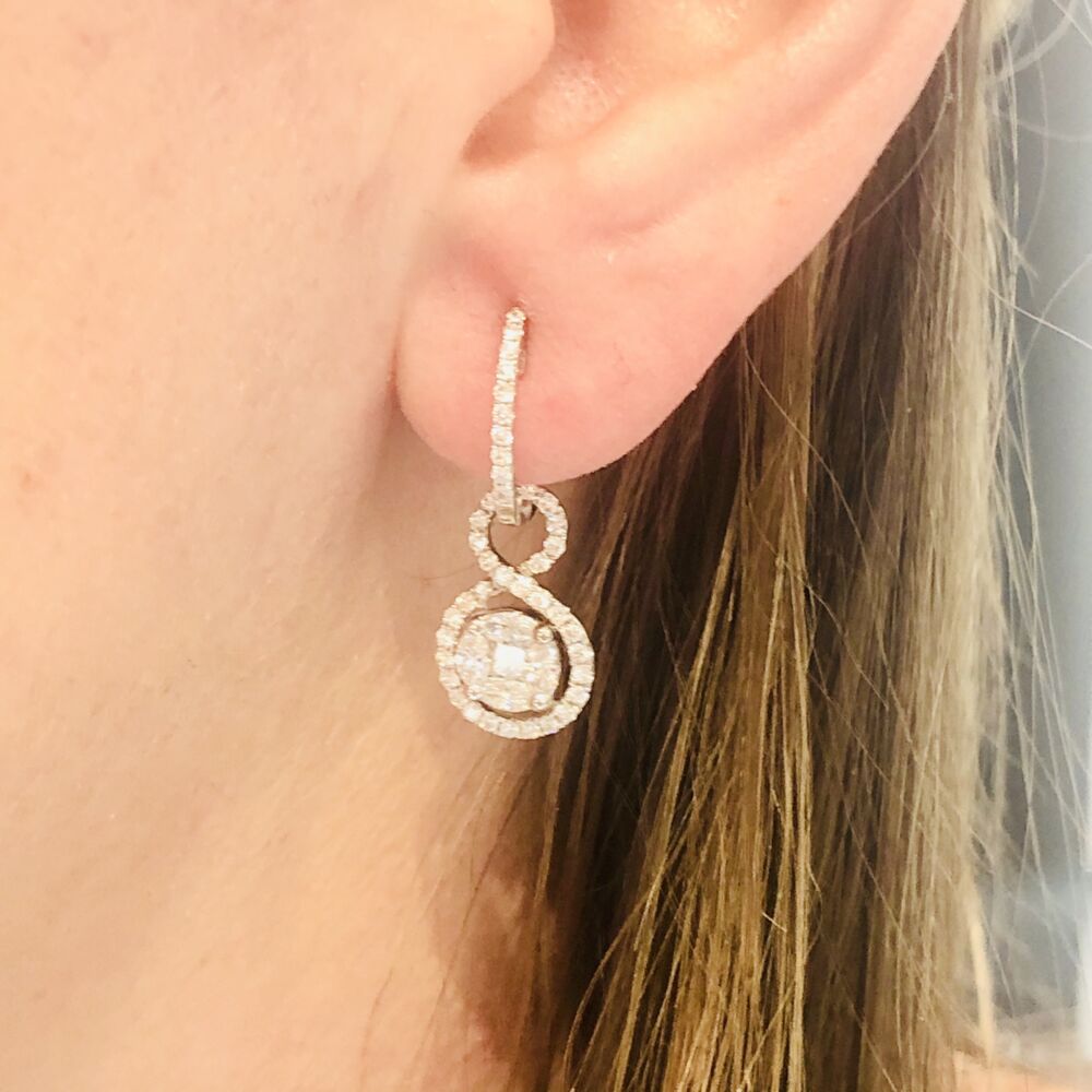 Image 2 for Clustered Diamonds Earring Charms with Infinity Halo