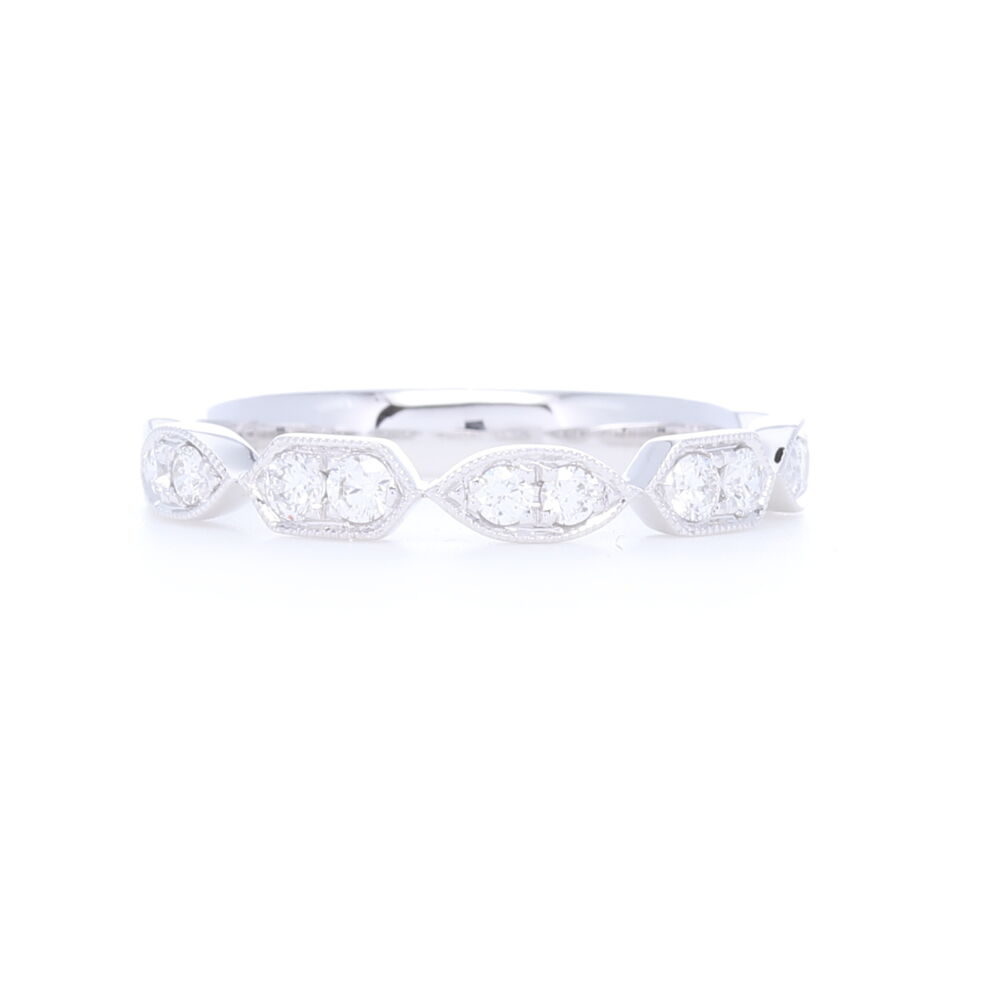 Image 2 for Prong Set Brilliant Cut Diamond Station Stack Ring