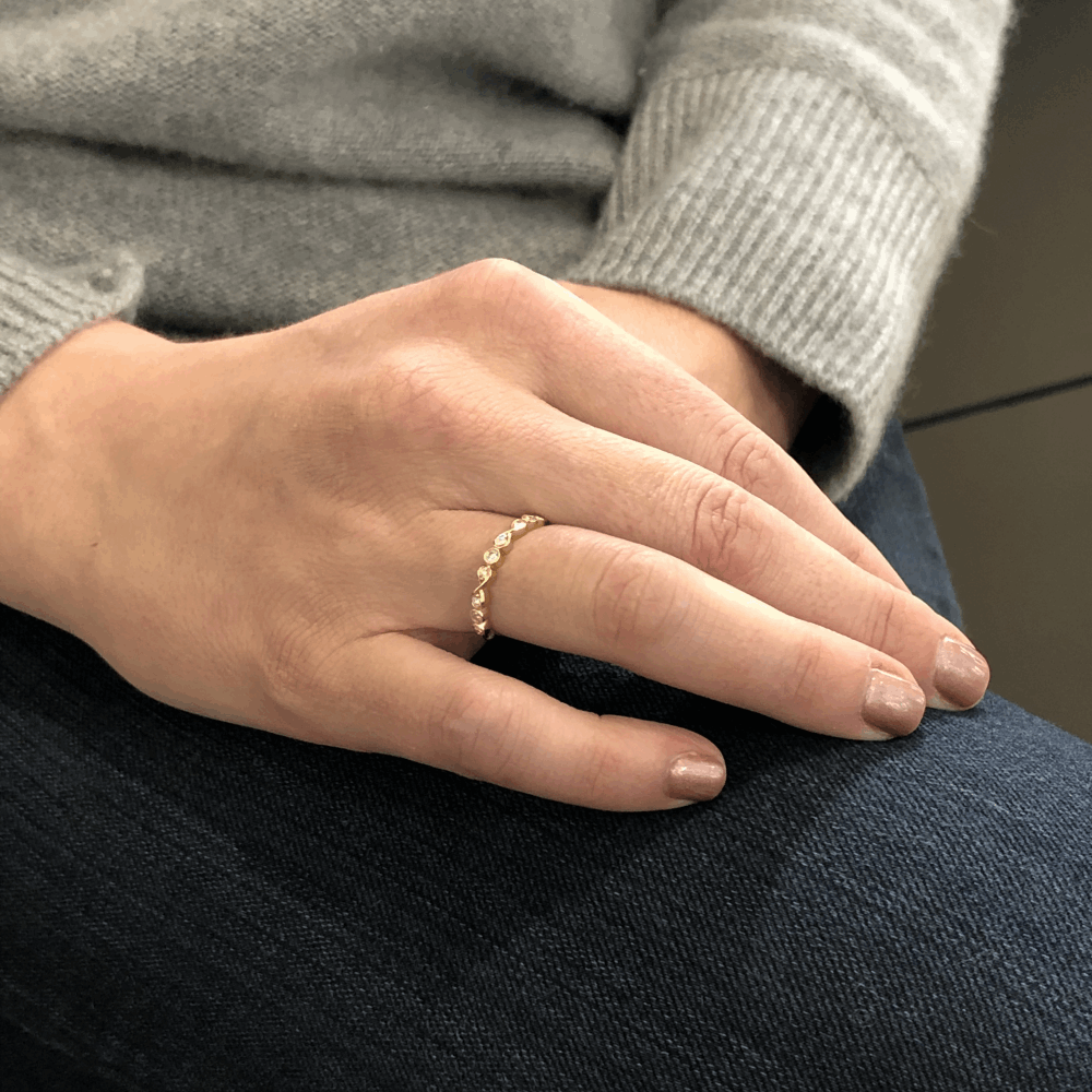 Image 2 for Prong Round & Bezel Set Diamond Stack Ring