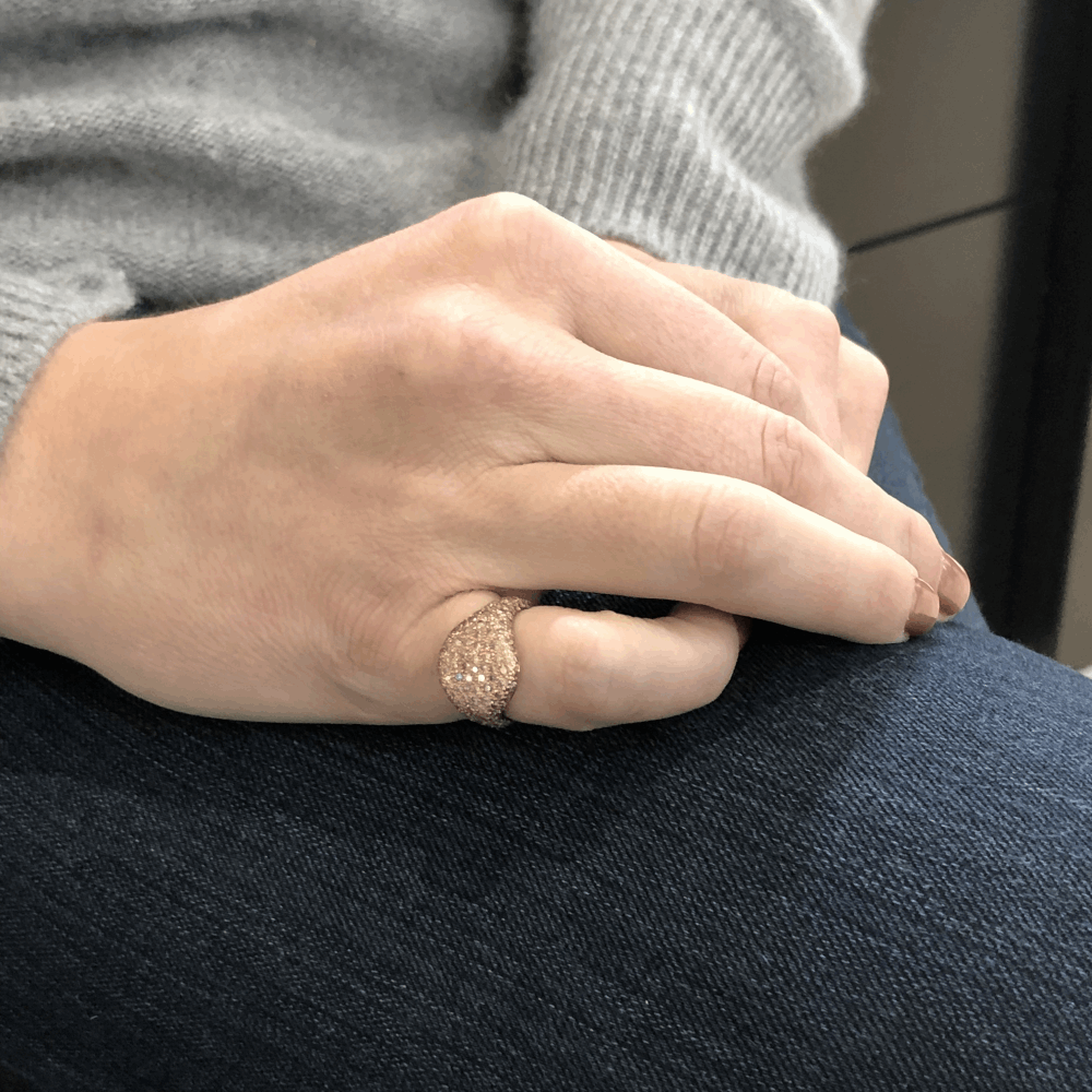 Image 2 for Pave Champagne Diamond Pinky Ring in 18k Rose Gold