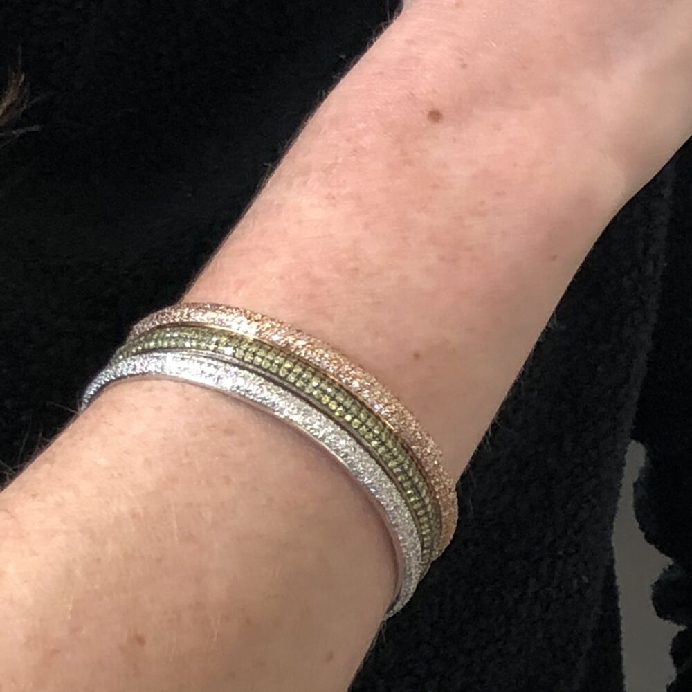 Image 2 for Tyre Bangle Bracelet set with White Diamonds in 18k White Gold