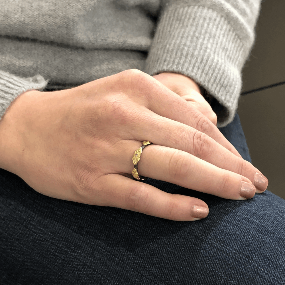 Image 2 for Sculpted Scroll Diamond Stack Ring