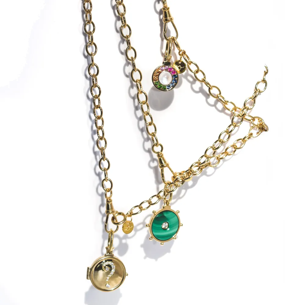 Image 2 for Florence Pendant Malachite and Diamond 18k