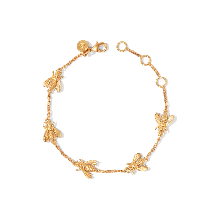 Beautifully simple 24k gold plate bee bracelet. Delicate Bee Bracelet