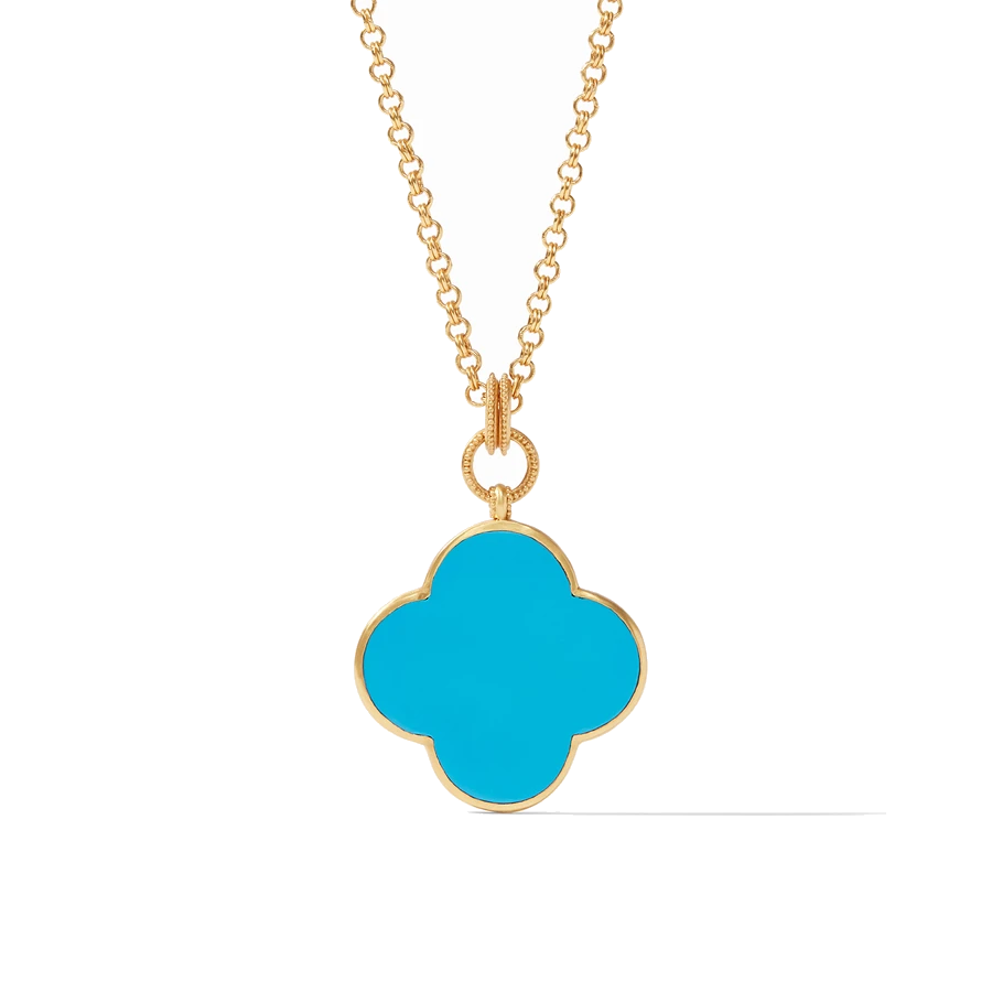 Oversized gemstone is reversible with the backs raised design
34 inch chain doubles to 17 inches Chloe Statement Pendant