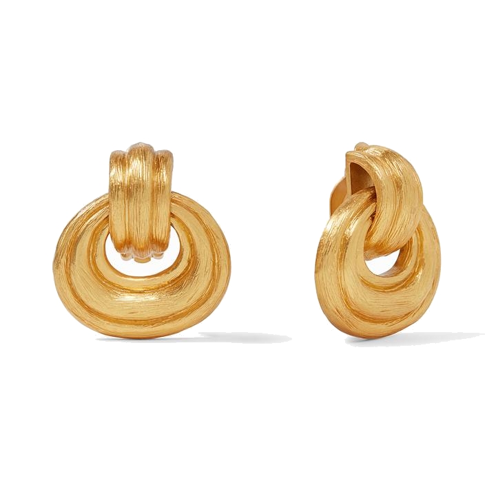 These 24k gold plate earrings definitely make a statement! Barcelona Doorknocker Clip-On