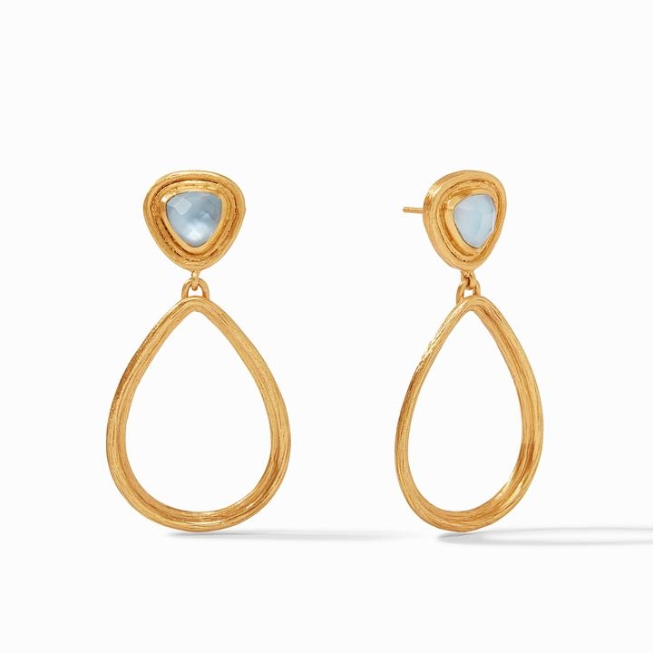 Lightweight swingy statement earring with a radiant rose cut top over a pear shape loop. Barcelona Statement Earring