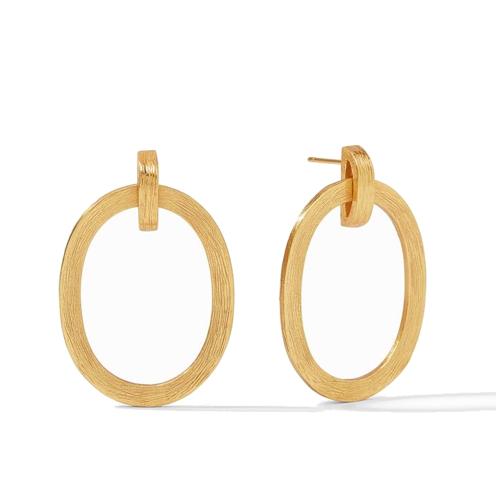Golden ovals with a textured finish inspired by the bark of an Aspen tree. Aspen Doorknocker Earring