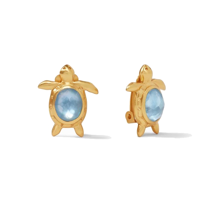Talk about good luck! These beautiful 24k gold plate turtle earrings will be a big hit! Turtle Clip-On Earring