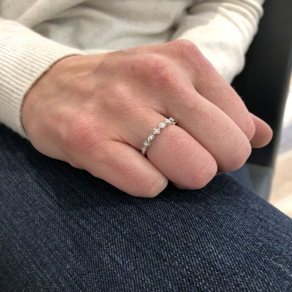 Image 2 for 14k White Gold Stack Ring