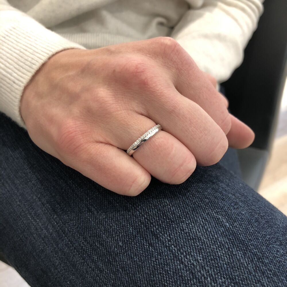 Image 2 for 14k White Gold Stack Band