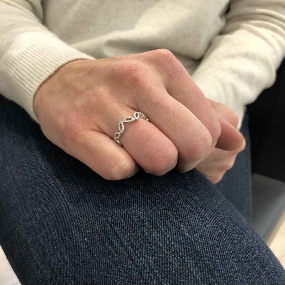 Image 2 for 14k White Gold Stack Band