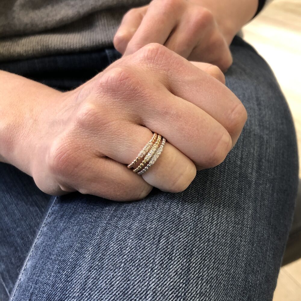 Image 2 for 14k Rose Gold Ball Diamond Ring