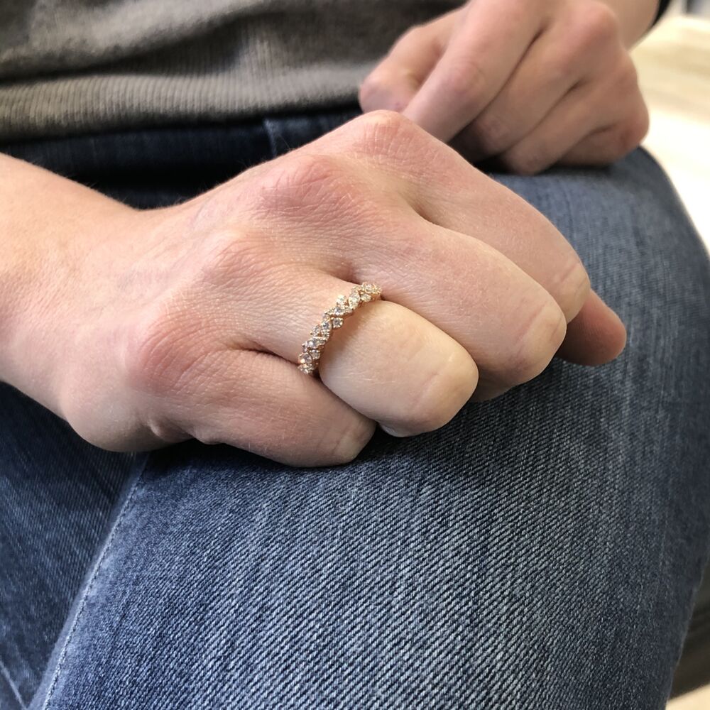 Image 2 for 14k Rose Gold Diamond Band