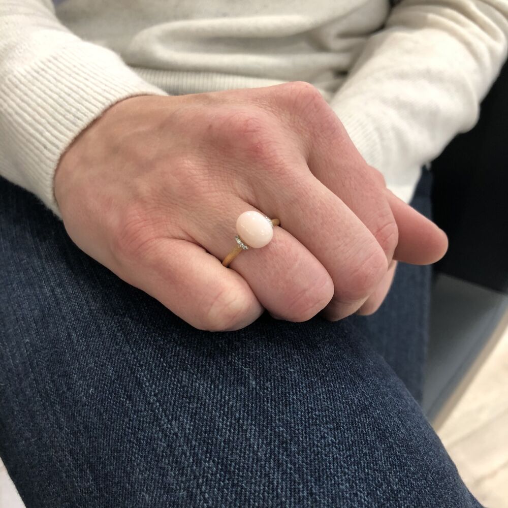 Image 2 for Dancing Color Pink Chalcedony Ring