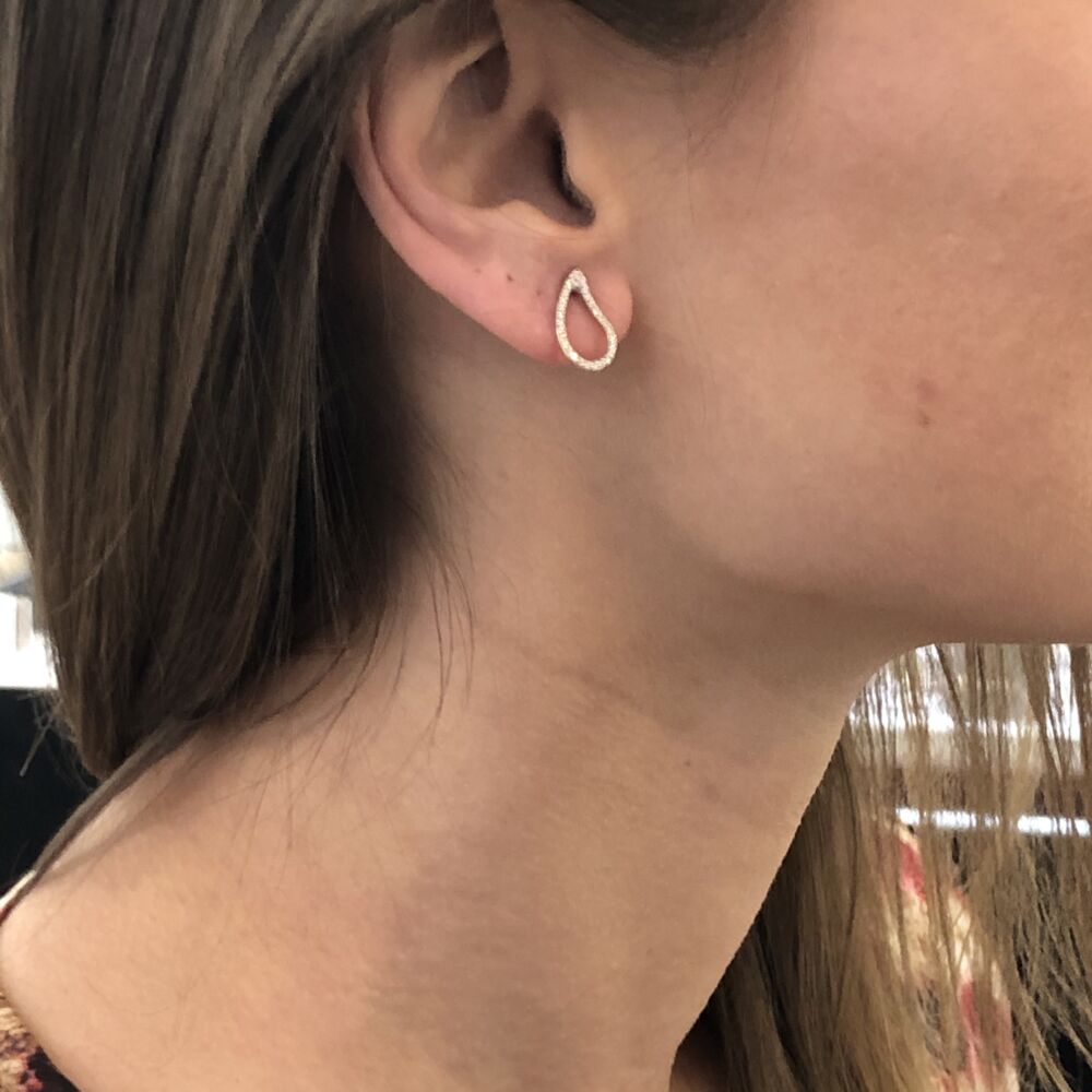 Image 2 for Cachemire Open Paisley Diamond Studs