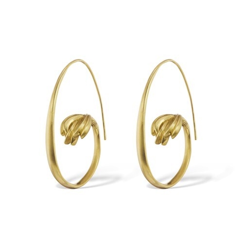 The Terrace Open Hoop Earrings feature a seamless spiral of tapered gold that unfurls a spray of terraces that weave together. Also available in Sterling. Terrace Open Hoop Earrings
