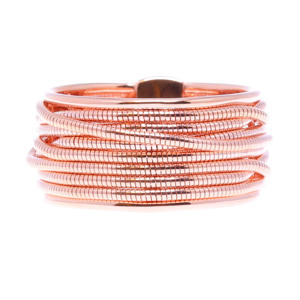 DNA Spring Collection presented by Pesavento offers this thin 8 strand metal band ring. Featured in 4 different colors, there is something for everyone!
1) Sterling Silver with an 18k Rose Gold Vermeil (Rose Gold)
2) Sterling Silver with a Rhodium Plating (Silver)
3) Sterling Silver with a Ruthenium Plating (Steel Gray)
4) Bi- Color : Sterling Silver with Rhodium Plating & Sterling Silver with an 18k Rose Gold Vermeil (Rose Gold & Silver)
Thin Ring