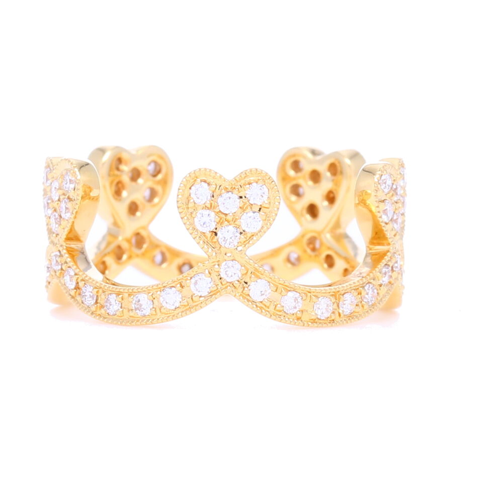 Beverley K Heart Crown Ring DIA: 0.50tcw 18k Yellow Gold Beverley K Heart Crown Ring