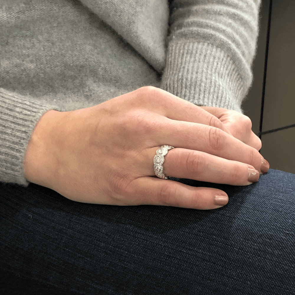 Image 2 for 18k White Gold Halo Set Brilliant Cut Diamond Eternity Ring
