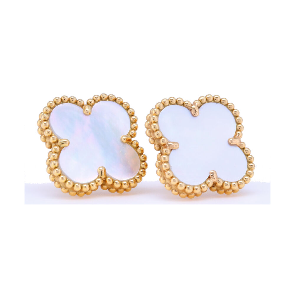 pearl clover earrings