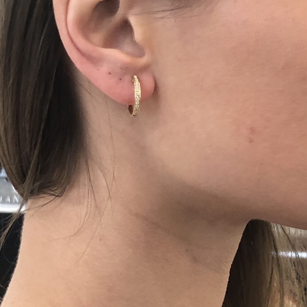 Image 2 for Diamond Huggie Earrings