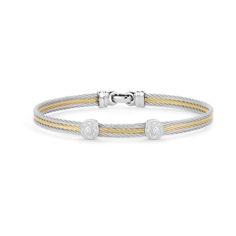 Image 2 for Two Tone Two Circled Station Bangle