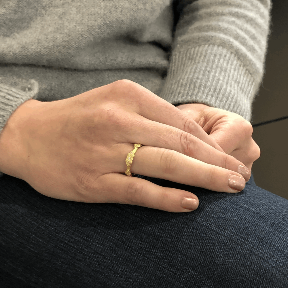 Image 2 for Sculpted Scroll Diamond Stack Ring