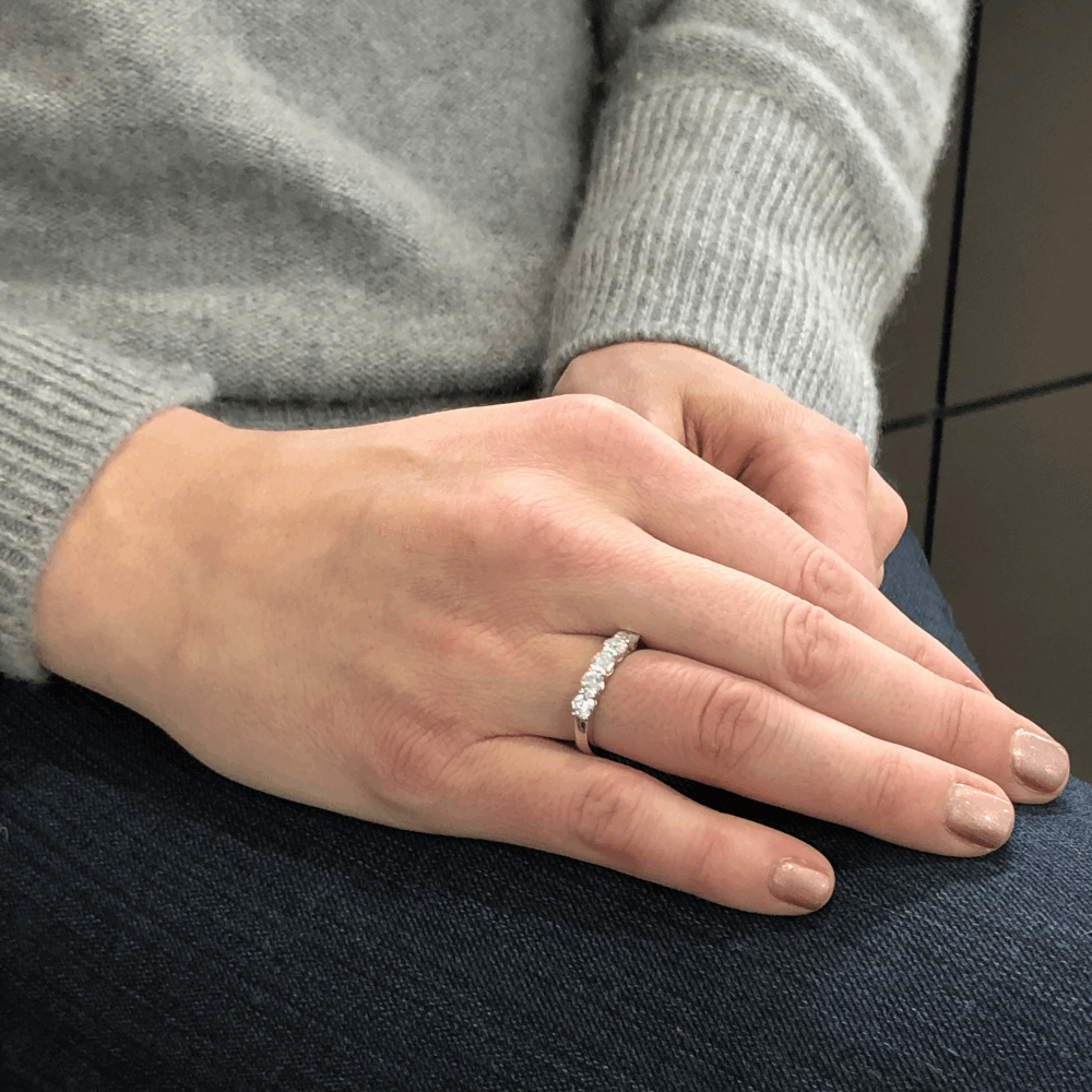 Image 2 for 18k White Gold 5 Stone Brilliant Cut Diamond Stack Ring